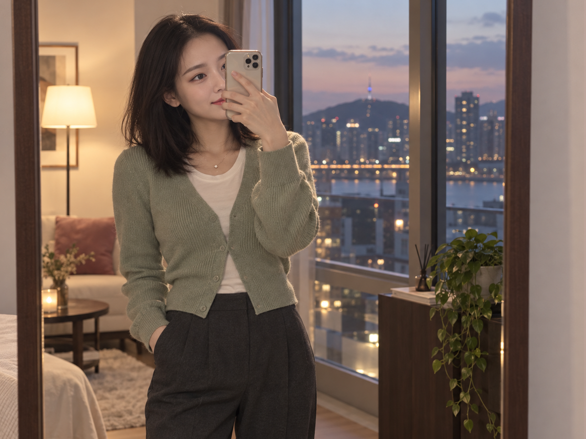 서울특별시 구로구 이동과 방문 일정을 안내하는 젊은 성인 한국 여성 관리사